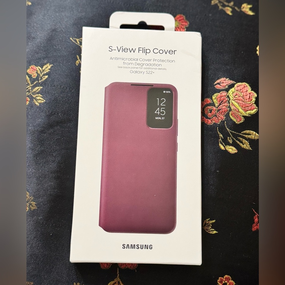 Samsung Galaxy S22+ S-View Flip Cover (Burgundy) - NIB